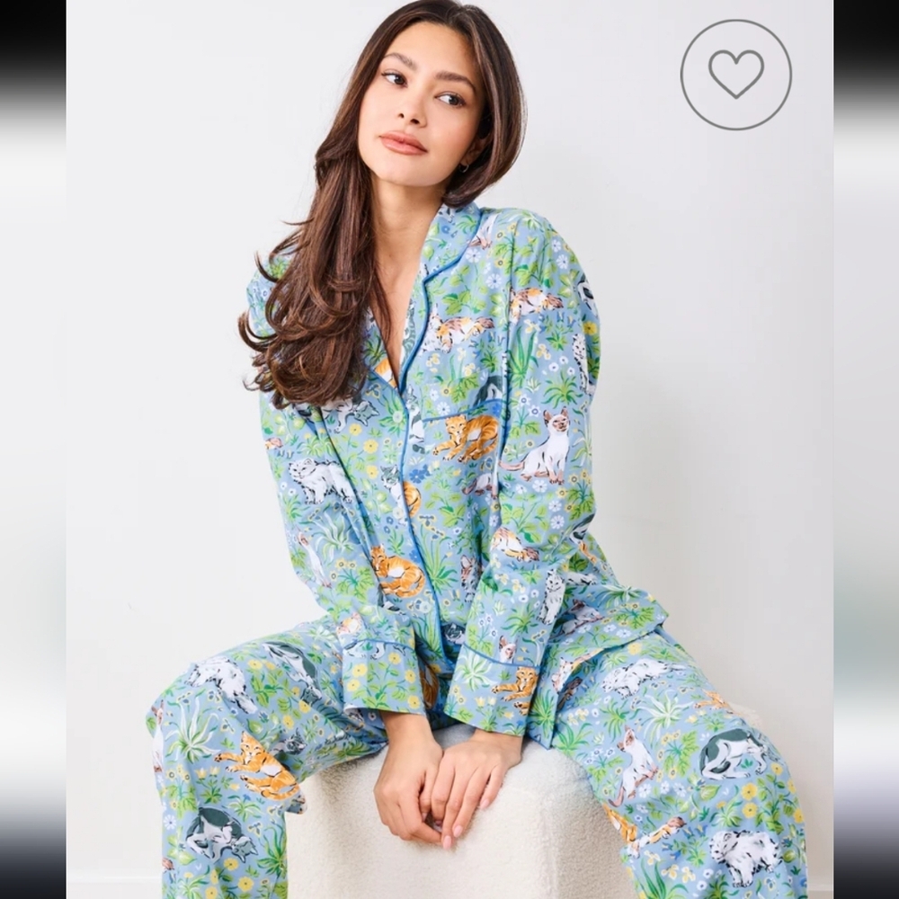 Printfresh Long PJ Set in Must Love Cats XXS